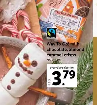 Lidl Way to go! milk chocolate, almond caramel crisps offer