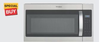 The Home Depot Whirlpool 1.7 cu. ft. stainless steel over-the-range microwave offer