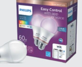 The Home Depot Philips 2-pack smart philips wi-fi led 60-watt replacement bulb offer