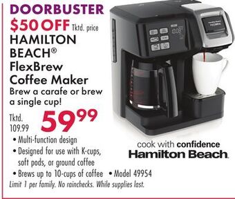 Boscov's Hamilton beach® flexbrew coffee maker offer