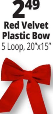 Ocean State Job Lot Red velvet plastic bow offer