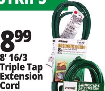 Ocean State Job Lot 8' 16/3 triple tap extension cord offer