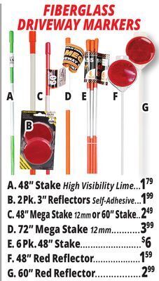 Ocean State Job Lot Fiberglass driveway markers offer