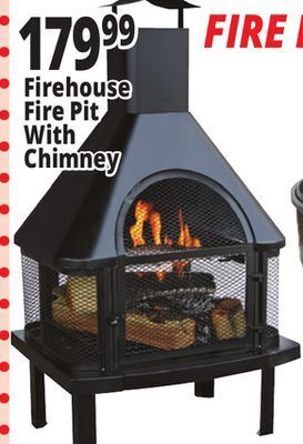 Ocean State Job Lot Firehouse fire pit with chimney offer