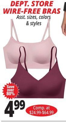 Ocean State Job Lot Dept. store wire-free bras offer