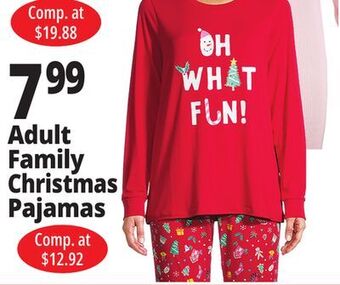 Ocean State Job Lot Adult family christmas pajamas offer