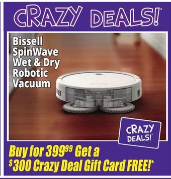 Ocean State Job Lot Bissell spinwave wet & dry robotic vacuum offer