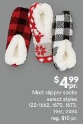 JC Penney Mixit slipper socks offer
