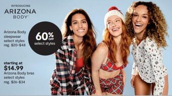JC Penney Arizona Body sleepwear offer