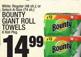 C Town Bounty giant roll towels 8 roll pkg. offer