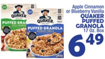 Bravo Supermarkets Quaker puffed granola offer