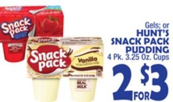 Bravo Supermarkets Hunt's snack pack pudding offer