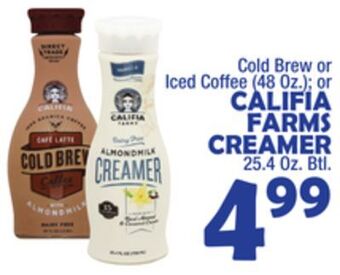 Bravo Supermarkets Califia farms creamer 25.4 oz. btl offer