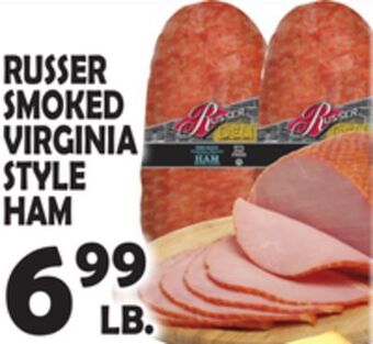 Bravo Supermarkets Russer smoked virginia style ham offer