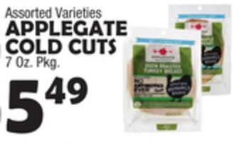 Bravo Supermarkets Applegate cold cuts offer