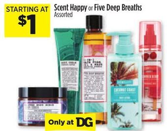 Dollar General Scent happy or five deep breaths offer