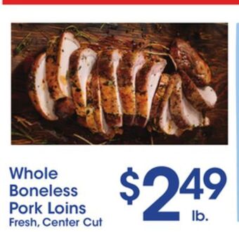 Price Rite Whole boneless pork loins offer