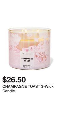 Bath & Body Works Champagne toast 3-wick candle offer
