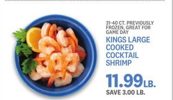 Kings Food Markets Kings large cooked cocktail shrimp offer