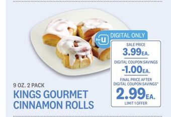 Kings Food Markets Kings gourmet cinnamon rolls offer