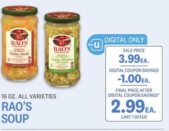 Kings Food Markets Rao's soup offer