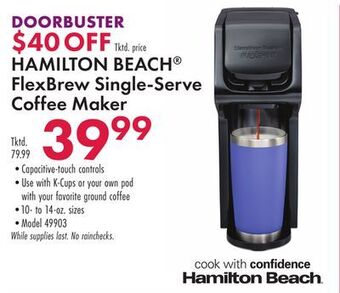 Boscov's Hamilton beach® flexbrew single-serve coffee maker offer