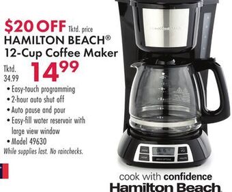 Boscov's Hamilton beach® 12-cup coffee maker offer