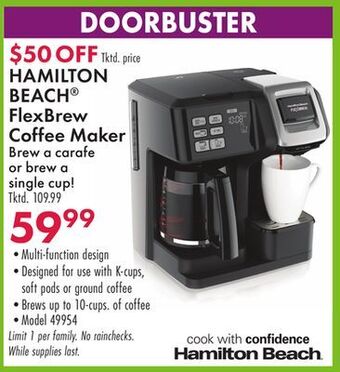 Boscov's Hamilton beach® flexbrew coffee maker offer
