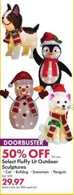 Boscov's Select fluffy lit outdoor sculptures offer
