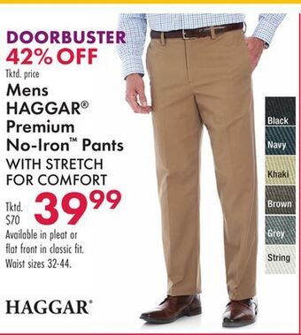 Boscov's Mens haggar® premium no-iron™ pants offer