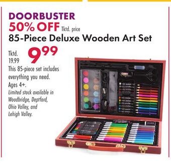Boscov's 85-piece deluxe wooden art set offer