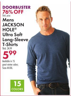 Boscov's Mens jackson hole® ultra soft long-sleeve t-shirts offer