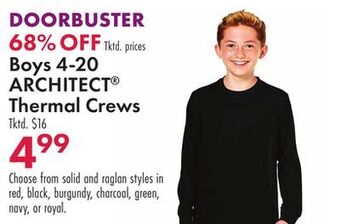 Boscov's Boys 4-20 architect® thermal crews offer