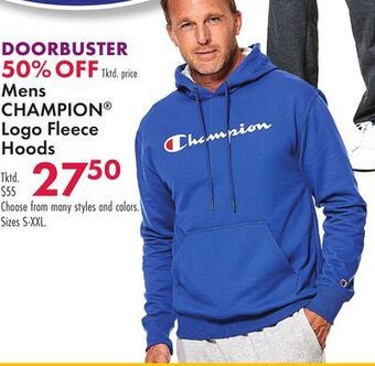 Boscov's Mens champion® logo fleece hoods offer