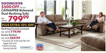 Boscov's Reclining console loveseat offer