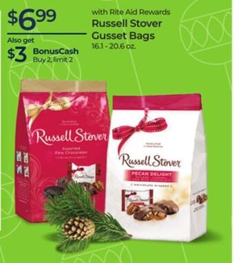 Rite Aid Russell stover gusset bags offer