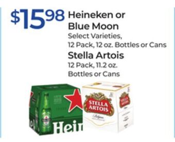 Rite Aid Heineken or blue moon, stella artois offer
