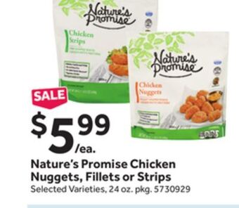 Stop&Shop Nature's promise chicken nuggets, fillets or strips offer