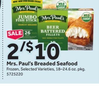 Stop&Shop Mrs. paul's breaded seafood offer