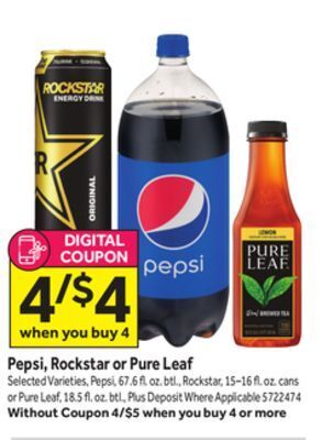 Stop&Shop Pepsi, rockstar or pure leaf offer
