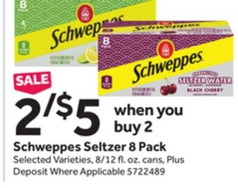 Stop&Shop Schweppes seltzer 8 pack offer
