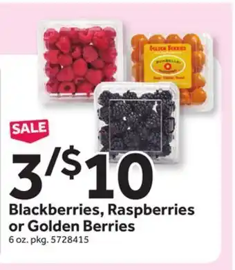Stop&Shop Blackberries, raspberries or golden berries offer
