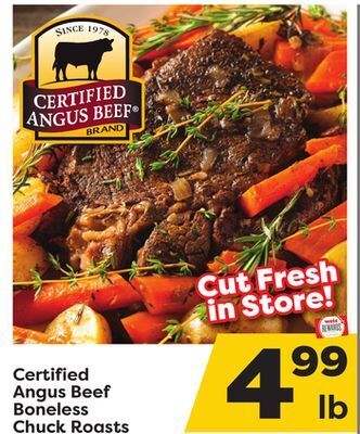 Weis Markets Certified angus beef boneless chuck roasts offer