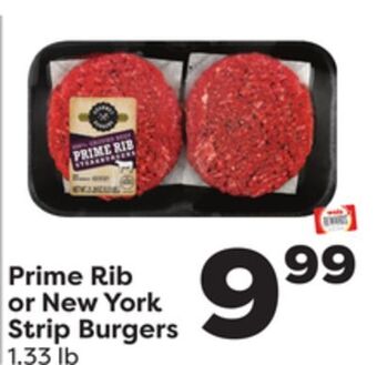 Weis Markets Prime rib or new york strip burgers offer