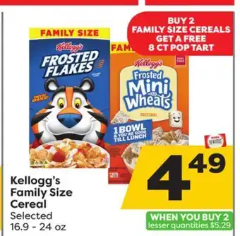 Weis Markets Kellogg's family size cereal offer