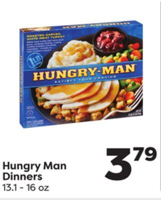 Weis Markets Hungry man dinners offer