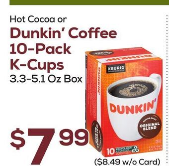 DeCicco & Sons Dunkin' coffee 10-pack k-cups offer