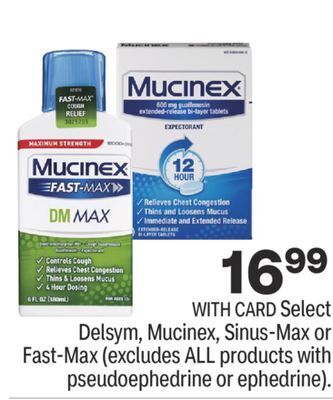 CVS Select delsym, mucinex, sinus-max or fast-max offer