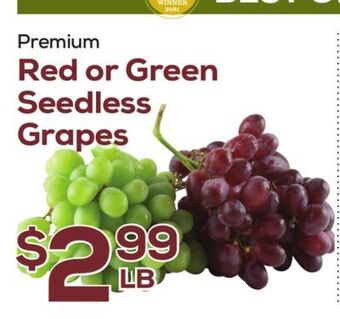 DeCicco & Sons Premium red or green seedless grapes offer