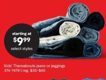 JC Penney Kids' Thereabouts jeans or jeggings offer